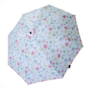 酷波德三折白底小花晴雨伞100-R