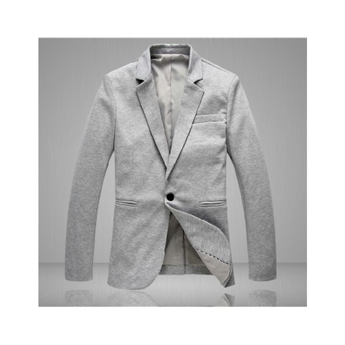 热销韩版时尚个性针织西服 男修身休闲西装_浅灰色,xxxl