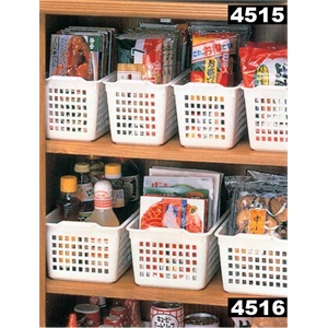 【日本进口】INOMATA食品收纳筐(黑色深长型) 4516