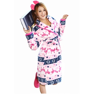 韩琦丝 秋冬装新款 时尚卡通珊瑚绒情侣家居服套装 送情侣内裤