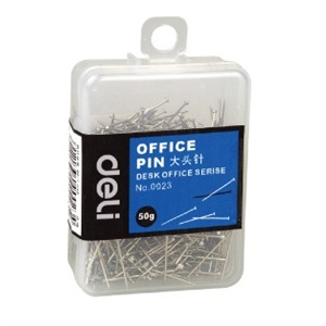 得力文具 办公用品0023 大头针 【规格】2#（50g)