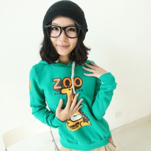 Hodoo ZOO长颈鹿 纯棉套头连帽卫衣外套(绿色) AW1007