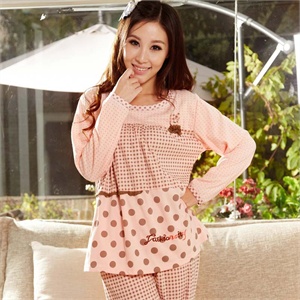 雪俐shirley 春季新品女士纯棉长袖睡衣家居服套装82114