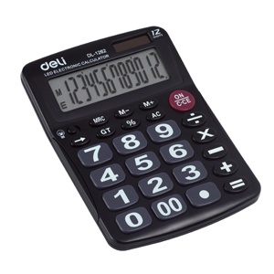 得力文具 办公用品 1262 夜视计算器 12位计算器
