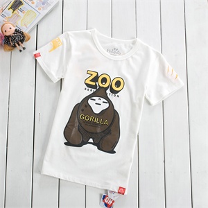 Hodoo ZOO-猩猩 韩版女款可爱立体抓痕短袖T恤 TS1038