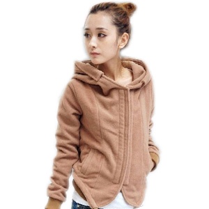 善气迎人Jedi victoire大衣卫衣带帽呢子短外套韩版女装5086