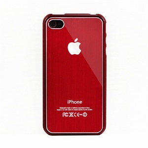 ikodoo爱酷多 苹果配件 iphone4手机套 金属拉丝手机壳 红色