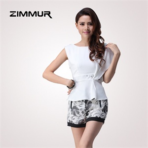 zimmur 夏装 春装 时尚潮流OL百搭 休闲裤 Z12XNW010WC 显瘦