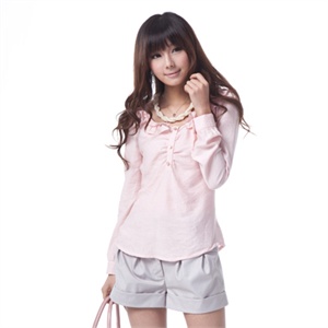 GIULIE 2011春新品可爱西装短热裤褶皱宽腰单排扣短裤女SP-003