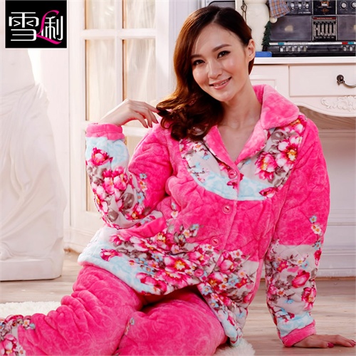 【<em>雪俐</em>shirley2013秋<em>冬季</em>新品加厚法兰绒面料睡
