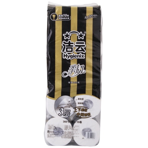 【[当当自营]洁云+柔韧360节卷筒卫生纸(10卷装)图片