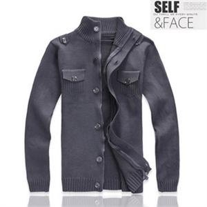 秋装新品 高档男士毛衣开衫 帅气韩国同步毛衣灰1008B-M801