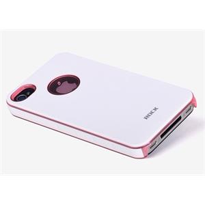 ROCK 苹果 iPhone 4 iPhone 4S 手机套 保护套 跃动彩壳 白间粉红
