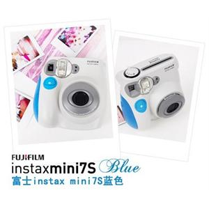 富士一次成像 拍立得迷你相机 mini7s 蓝色 送2盒花边相纸+自拍镜