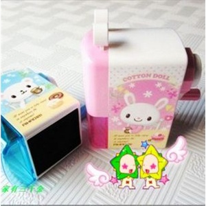 正品爱好文具 6971布绒娃娃台式削笔器 卷笔器 卷笔刀 粉/蓝 爱好