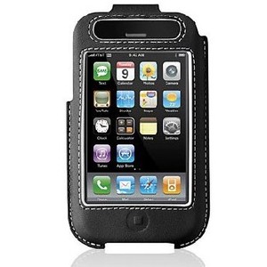 贝尔金 iPhone 3G 搭扣背夹牛皮套-黑色
