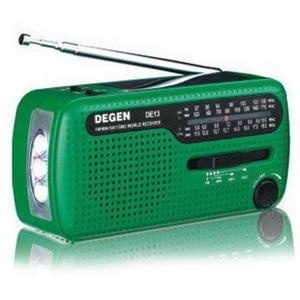 【货到付款】德劲/Degen DE13 多功能环保收音机 应急灯 手摇发电