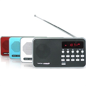 雪天使K08 老人收音机 FM 便携迷你音箱 插卡音响 晨练 数字选歌