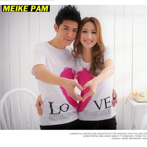 2012新款 夏装 LVVE情侣T恤男短袖T恤T52-E01