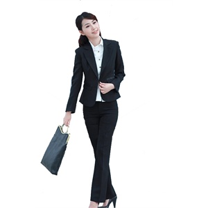 职业装 西装女装工作服OL时尚白领丽人职业套装_外套+裤子 特促