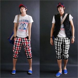 TONISOL ∑2012韩版设计 夏日型男必备暴款彩格五分裤 短裤S11F35