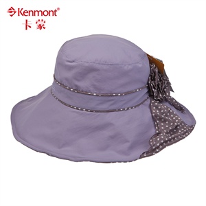 KENMONT凯蒙特 帽子 女士 防紫外线 遮阳帽 波点花朵KM-0405