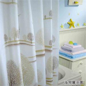 京彩正品180*200cm涤纶防水浴帘+置衣篮（超值套装）秋阳系列