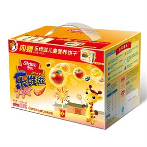 亨氏果汁泥新年促销混合装120g*12袋送乐维滋饼干60g