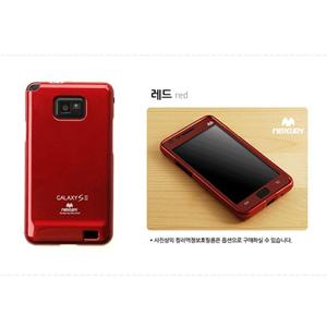 韩国mercury i9100 GALAXY S2 硅胶套+ 彩色纸贴手机膜 套装 红色