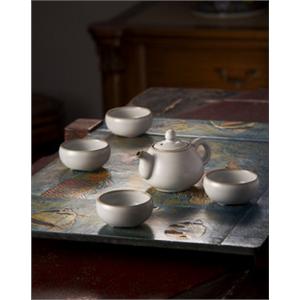 莫耶原创品牌茶具 汝窑风格 月白茶组五入功夫茶茶壶茶杯 CJM1004