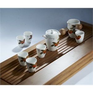 原装进口台湾茶具8件装 柿柿如意8入YCJ003