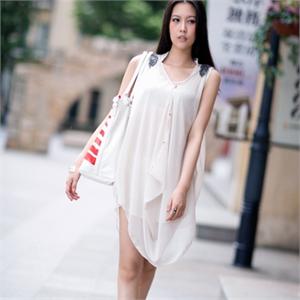 达思彼 职业淑女甜美雪纺背心连衣裙 DJ547