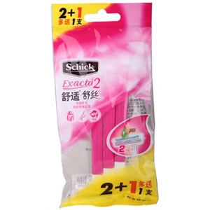 舒适 舒丝仕女轻便刀-滋润型（两支装）+送1支