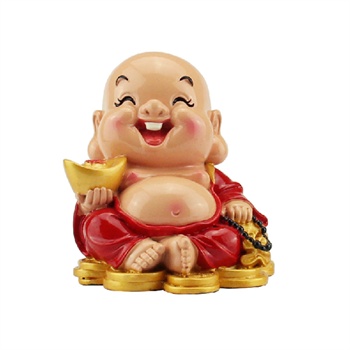 汽车仪表台摆件 大号笑佛摆件 笑眼弥勒佛 树脂公仔摆饰可当存钱罐 买