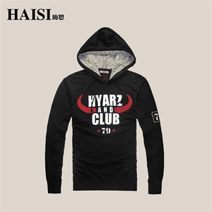 【品牌直供】HAISI 嗨思 黑色套头连帽 男士卫衣MG1010016L-6