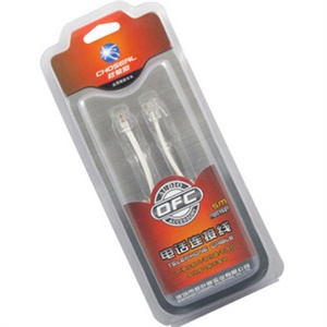 秋叶原 QC-102 1.8米 高品质芯P电话线 吸塑盒装 24K镀金触片