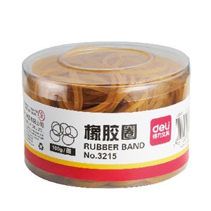 得力3215 橡胶圈 橡皮筋 强度大 韧度好 反复拉伸不易断100g/盒
