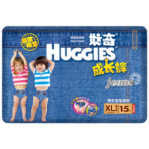 好奇 酷炫牛仔成长裤加大号 15片/包