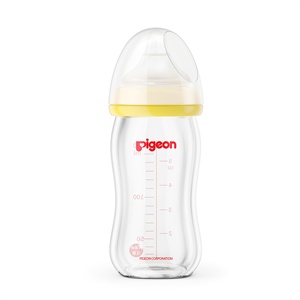 Pigeon 贝亲宽口径玻璃奶瓶160ml（黄色）AA73