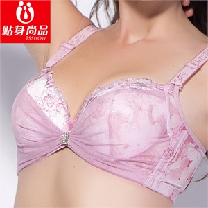 TSSHOW 夏日新款女式聚拢文胸 深V蕾丝边四排扣可调整文胸 WX0008