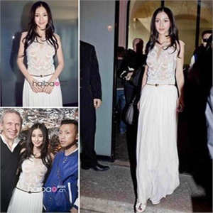 2012欧美大牌 新款超仙Angelababy网纱绣盘甜美拼接高档连衣裙