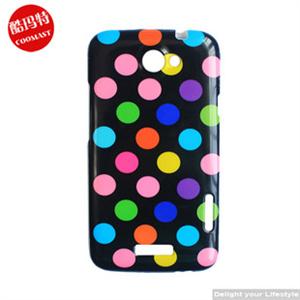 htc one x手机壳one x手机套S720e保护套保护壳 大波点(黑色)