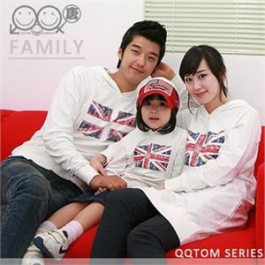 QQTOM 米字型图案 带帽长袖卫衣亲子装情侣装外套QQD711