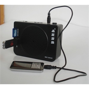 爱课 MR2800腰包 扩音器 插U盘 SD卡 FM收音 爱课2800