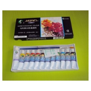 马利牌12色水粉画颜料 12x9ml e