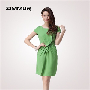 zimmur 夏装 春装 中腰圆领优雅 连衣裙 Z12XQQ633G0 显瘦