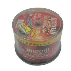 麦克赛尔 DVD-R 16速 4.7G 台产 桶装50片 刻录盘 附送2片黑尊CD
