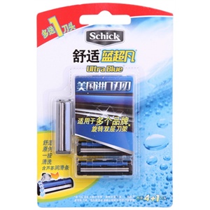 舒适 蓝超凡剃须刀片4片装*2