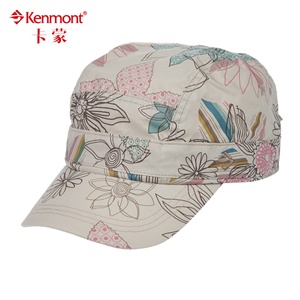 KENMONT凯蒙特 帽子 女 棒球帽 彩色心情小军帽 平顶帽KM-0110