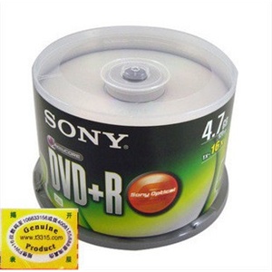 索尼原装正品DVD+R 16X DVD刻录盘